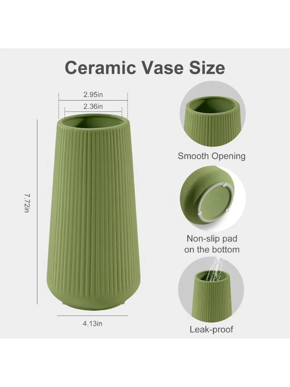 Gradient Green Ceramic Cute Flower Vase For Pampas Grass Living Room Office Deco
